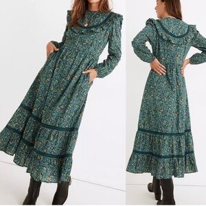 NEW Banjanan X Madewell Amara Floral Midi Dress Bohemian Prairie Cottagecore